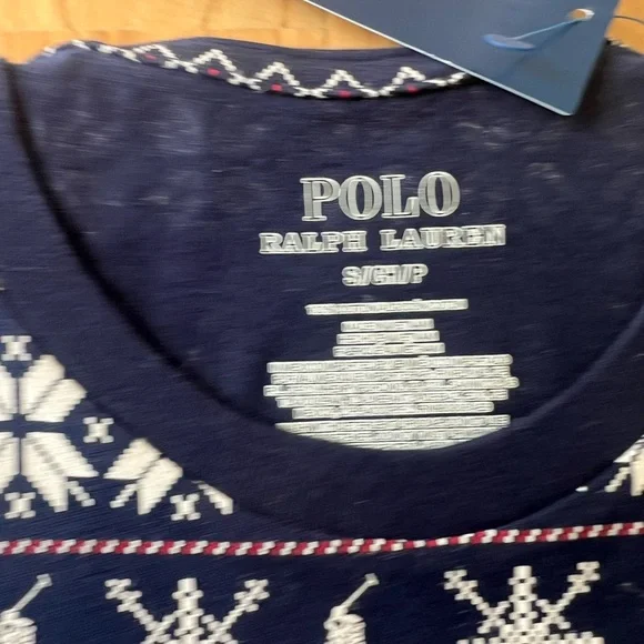 Ralph Lauren Navy and White Christmas Cotton Pajamas - Picture 2 of 5